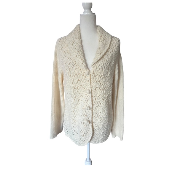 Coldwater Creek Angora & Wool-Blend Knit Cardigan Large - Picture 1 of 6